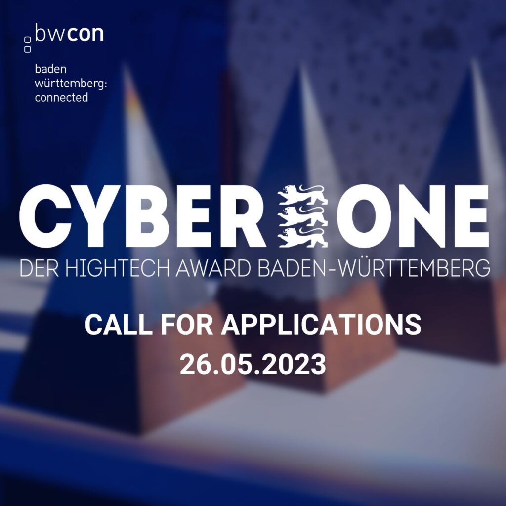Die Ausschreibung für den #CyberOne Hightech Award ist wieder offen und läuft bis zum 26. Mai 2023!